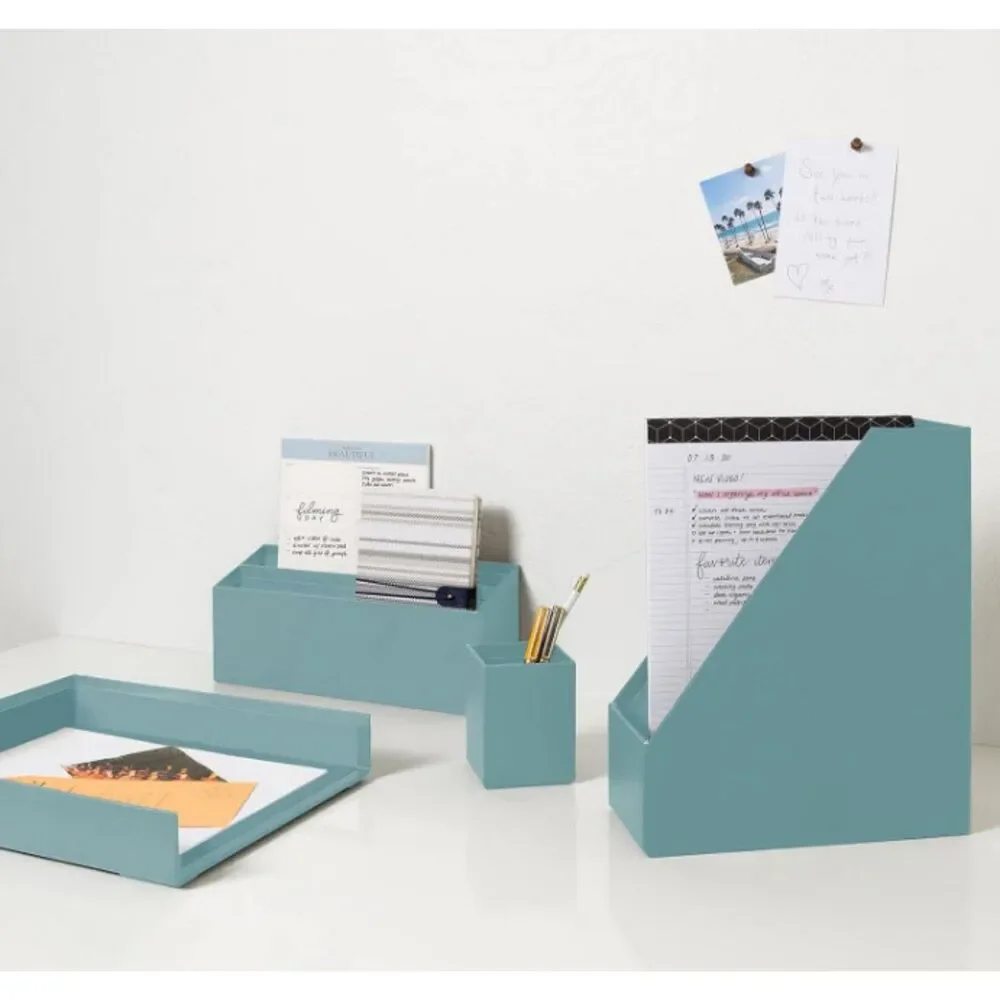 U Brands Teal 4 Piece Desk Organization Set, Office Organization Supplies